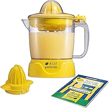Proctor Silex Alex's Lemonade Stand 34 oz. Electric Citrus Juicer | Pressure Activated | 2 Reamers For Big and Small Fruit | Pulp Control | For Orange, Lemon, Grapefruit Juice | Yellow