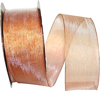 Reliant Ribbon Mesh Metallic 2 Wired Edge Ribbon, 2-1/2 Inch X 50 Yards, Copper