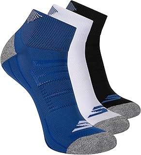 Skechers Men's 3-pack Performance Golf Quarter Crew Socks, Odor Control & Mesh Ventilation