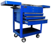 Homak Blue / 4-Drawer Slide-Top Service Cart / Modern Bucket Organizers