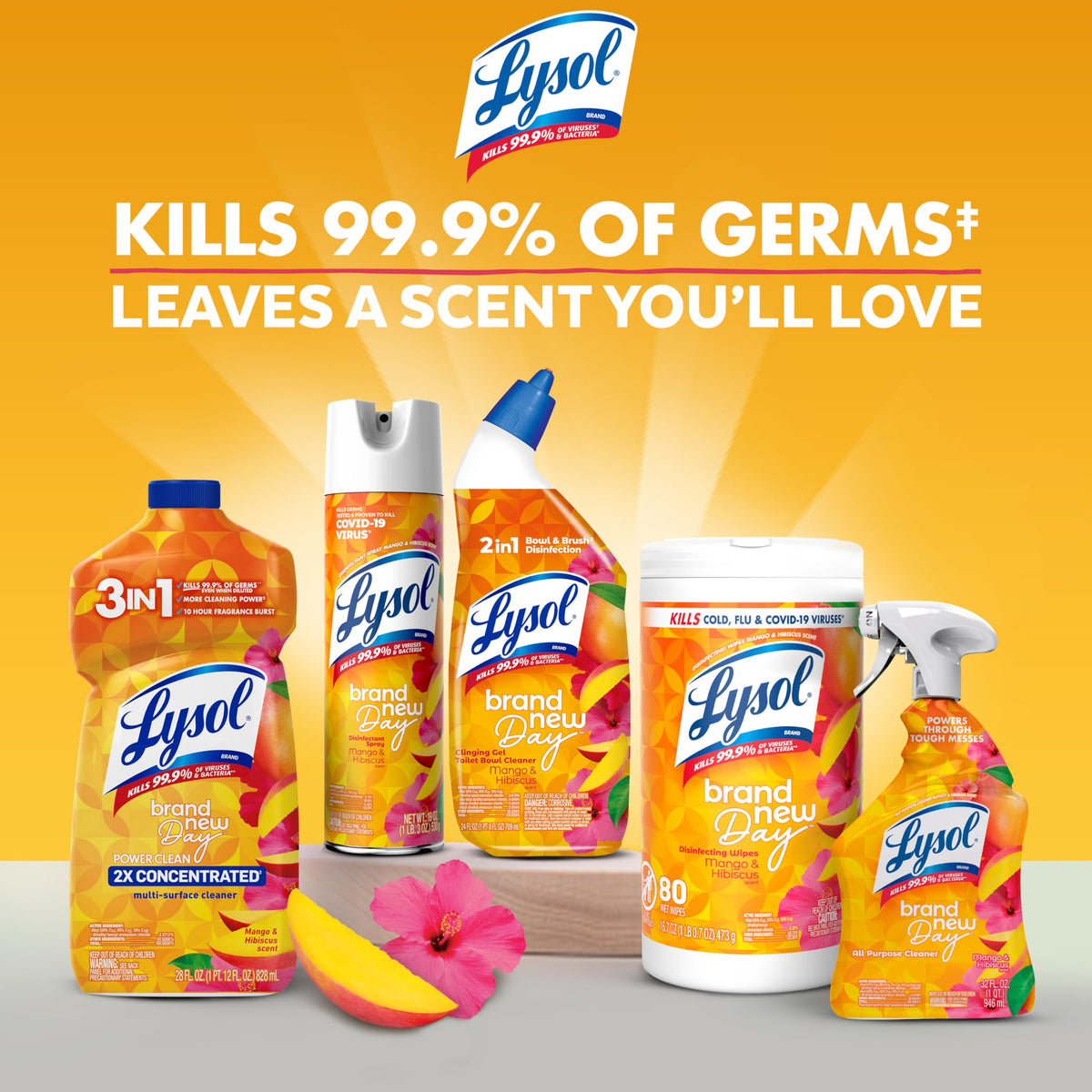Lysol 32 Fl Oz (Pack of 2) / Mango and Hibiscus / Mango All-Purpose Cleaners