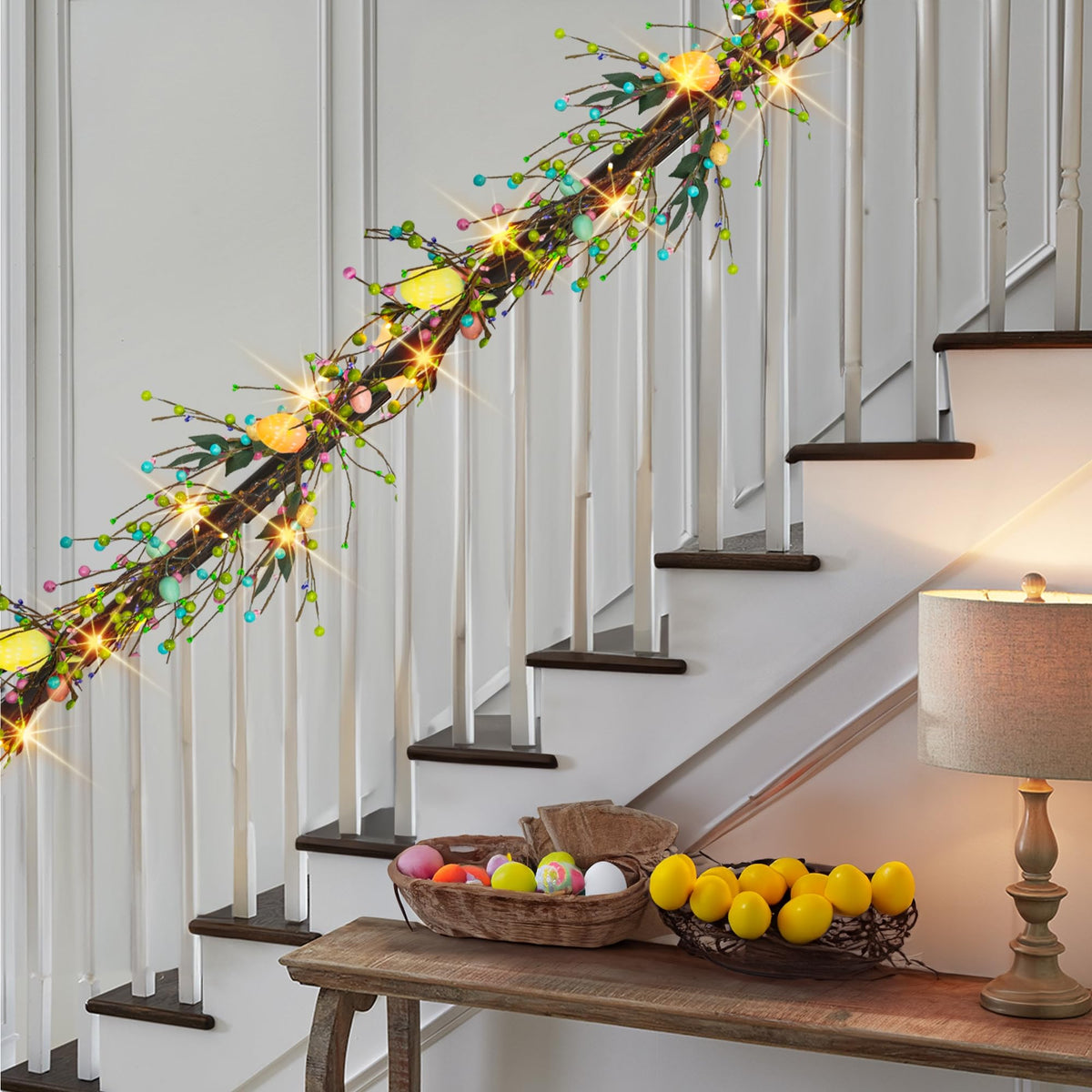 6 FT by NEROSUN – 1 Pack, Plastic, Green, Model Easter Egg Garland