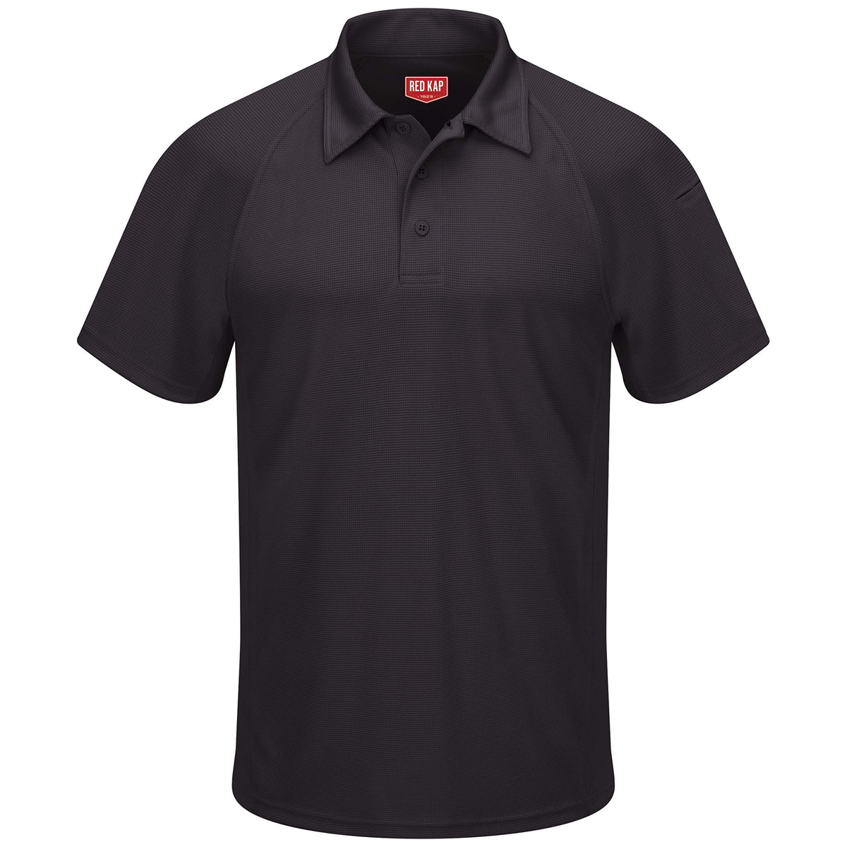Men's Big-Tall Active Performance Polo Shirt by Red Kap – 5X-Large, Polyester, Black, Model SK92BK SS 5XL