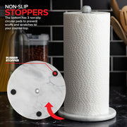 Marble Paper Towel Holder Countertop Stand in White by Modern Innovations – 6.75" Diameter x 12.5" Height, Marble, Model 1295