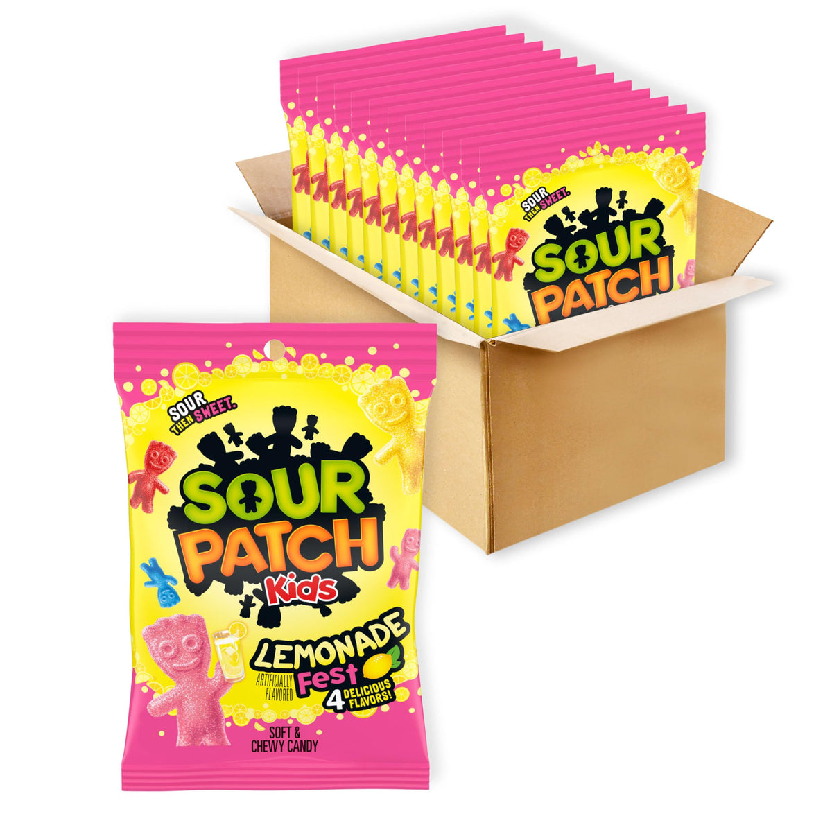 Lemonade Fest Soft & Chewy Gummy Candy by Sour Patch Kids – 700 cc, Blue,Lime,Pink,Red