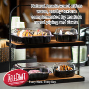 Collapsible 17.5 x 8" x 18" 2-Tier Display Stand by Tablecraft – One Size, Alloy Steel, Black, Model 10718