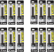 Pilot G2, Dr. Grip Gel/Ltd, ExecuGel G6, Q7 Rollerball Gel Ink Pen Refills, 0.7mm, Fine Point, Black Ink, 12 Packs of 2