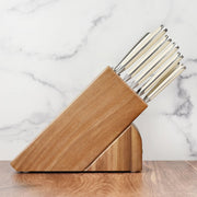 Wusthof Classic 10 Piece Knife Set with Acacia Block by Wüsthof – Stainless Steel,Steel, Acacia Block, Pack of 10, Model Ikon Creme