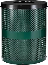 Outdoor Perforated Steel Trash Can with Flat Lid by Global Industrial – 36.0 gallons, Steel, Green, Model 261925GN