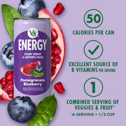 Energy Black Cherry and Pomegranate Blueberry Energy Drinks by V8 – Pack of 24 (8 Fl Oz), Variety Pack, Black Cherry & Pomegranate Blueberry, Model 200000027238