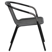 Flash Furniture Grey / Set of 4 / Contemporary Patio Dining Chairs