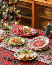 Metahom Christmas Dessert Plates, 8 Inch Ceramic, Set of 6