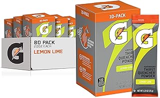 Gatorade Thirst Quencher Powder, Lemon Lime, 12 Oz, 10 count (pack of 8)