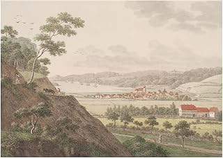 Vejle fra nordvest Landscape Artwork by Søren L. Lange 14 x 11 inches