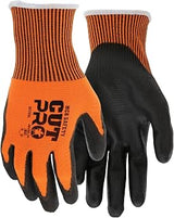 MCR Safety CutPro® 13-Gauge Orange HyperMax Shell Cut Resistant Work Gloves Polyurethane (PU) Coated Palm and Fingertips, XS - 92724XS Vendpack - 1 CS (144 PR)