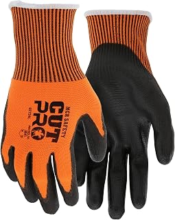 MCR Safety CutPro 13-Gauge Orange HyperMax Shell Cut Resistant Work Gloves Polyurethane Coated Palm and Fingertips, XXL - 92724XXL Vendpack - 1 CS (144 PR)