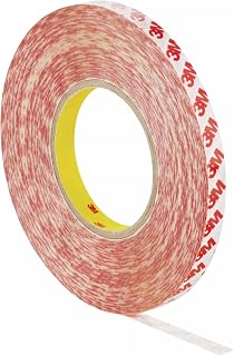 3M GPT-020 Double Coated Tape, High Tack Acrylic Adhesive, Bonding, Attaching, Clear, 0.5 in x 50 m, Case of 24 Rolls