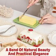 Fungi Fun Mushroom Butter Keeper, Ceramic, White