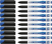 Schneider Topball 811 Rollerball Pen, 0.5 mm Conical Tip, Refillable, Blue Ink, Box of 10 Pens (8113)