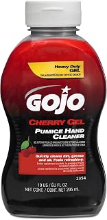 GOJO Cherry Gel Pumice Hand Cleaner, Cherry Fragrance, 10 fl oz Flip-Cap Squeeze Bottle (Pack of 8) - 2354-08