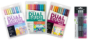 : Dual Brush Pen 3 Pack Set - Pastel by Tombow – Pack of 33, Model 56255, 56256, 56257