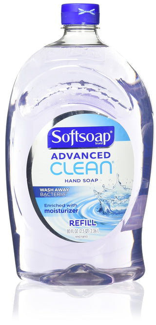 Handsoap, Refill, Washes Away Bacteria, 80 Fl Oz by Softsoap – 80 Fl Oz (Pack of 1), Advanced Clean