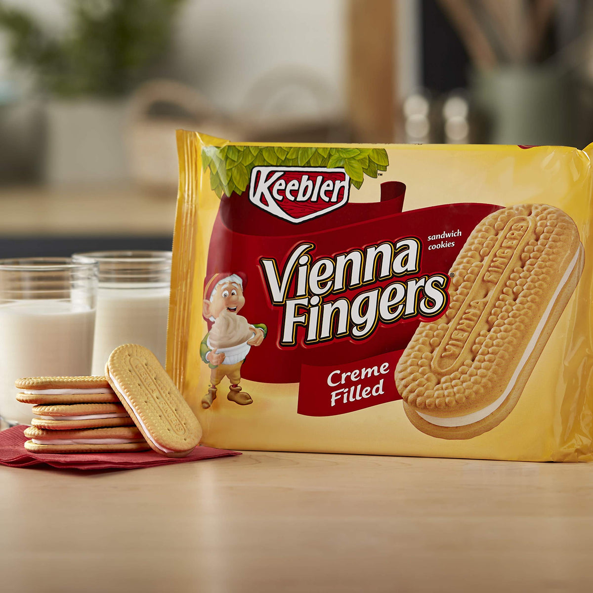 Cookies, Vienna Fingers Sandwich Cookies, Creme Filled, 14.2 oz Tray by Keebler – 14.2 Ounce (Pack of 1), brown, Model 0380675