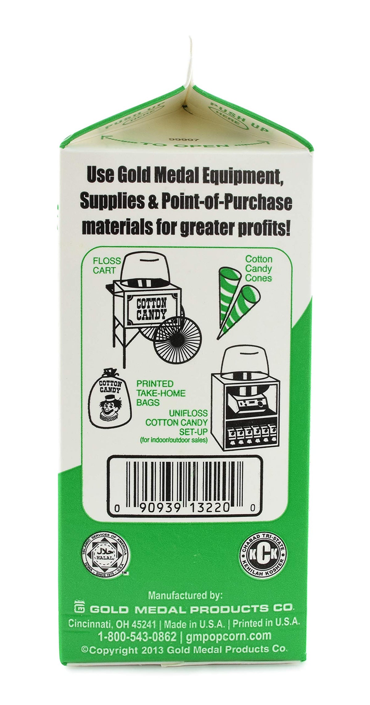 Green Apple Flossugar (1/2 gallon) by Gold Medal – 3.25 Pound (Pack of 1), Green, Pack of 6, Model 3220