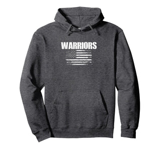 Curtis Warriors USA Flag Pride Pullover Hoodie by Curtis Warriors Official High School Gear – Polyester, Grey, Model PAJFFQSMMGB