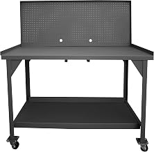 Durham DWBM-3060-BE-PB-95 Mobile Heavy Duty Workbench, pegboard, Gray