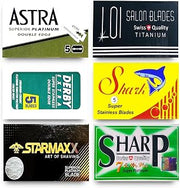 Razor Blades Club - Astra-Derby-Shark-Loi-Starmax-Sharp Double Edge Razor Blades Sampler (30 blades, 6 different brands)