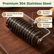 Chistylr Lattice Roller Cutter, Stainless Steel Pastry Tool, Silver
