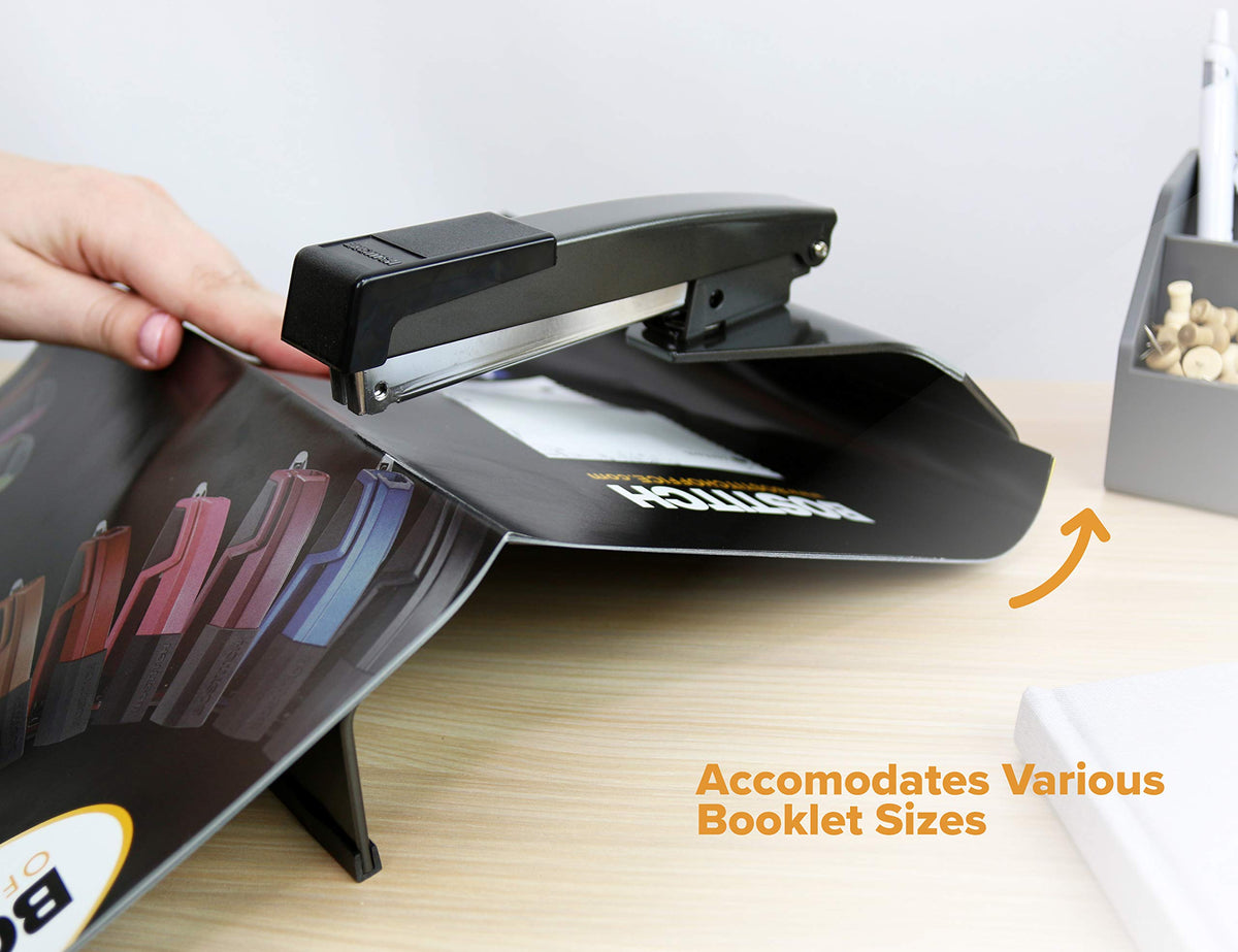 Office No-Jam Booklet Stapler by Bostitch – Saddle Stapler, Alloy Steel, Black, Model B440SB