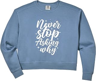 Womens Never Stop Asking Why Atheism Rational Thought Comfort Colors Crop Sweatshirt