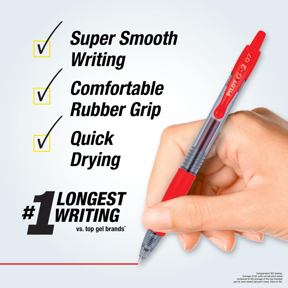 G2 Fine Point Red Gel Ink Pens by PILOT – 12 Count (Pack of 1), Plastic, Red Ink, Model 31022