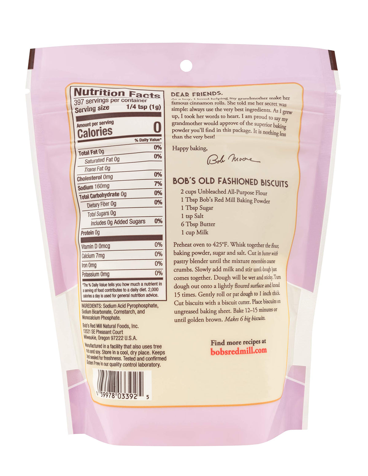 Baking Powder by Bob's Red Mill – 9.33 Ounce (Pack of 6), Pack of 6, Model P101016