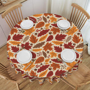 KIYIYZER Autumn Leaf Round Tablecloth, 60 Inch Diameter, Yellow
