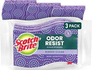 Scotch-Brite Scrub Dots Non-Scratch Scrub Sponge, Rinses Clean, for Washing Dishes and Cleaning Kitchen, 3 Scrub Sponges
