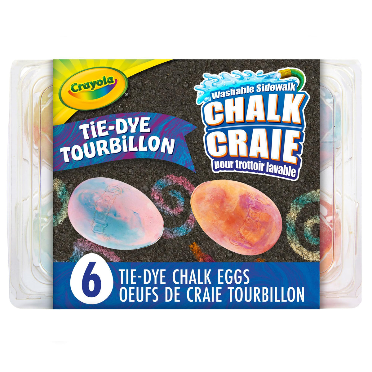 Tie-Dye Egg Chalk, 6 Count by Crayola – 6 Count (Pack of 1), Tie Dye, Model 007166218302