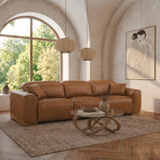 Hagerty - Modern Brown Leather Sofa with 2 Power Recliners by Limari Home – Foam, Brown, Model LIM-83136