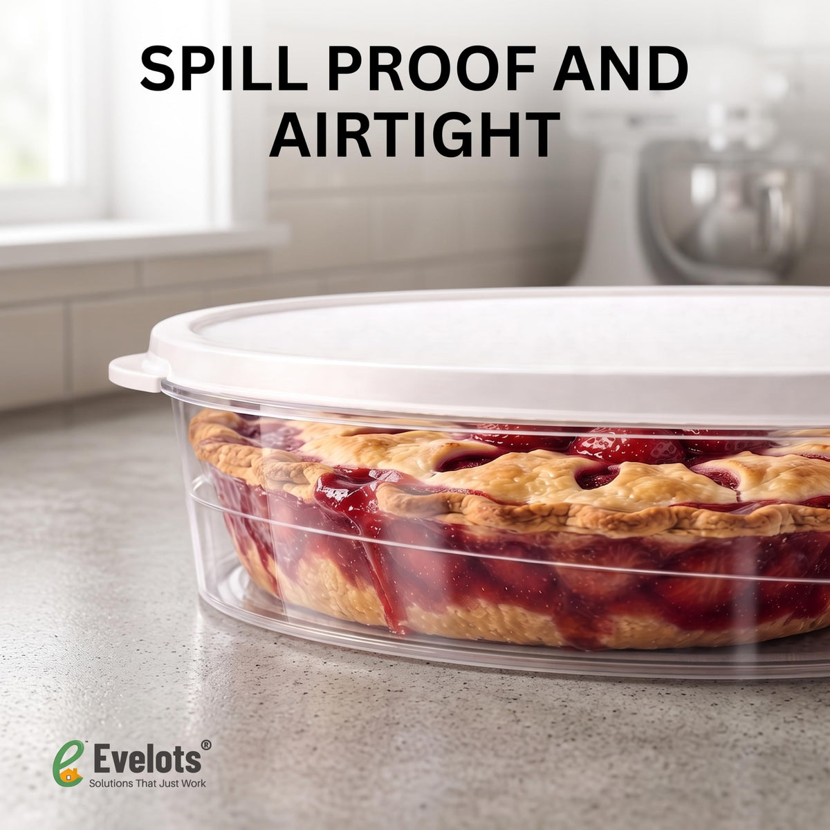 Evelots Cake And Pie Carrier Set, 11 Inch, Clear, 2 Pack