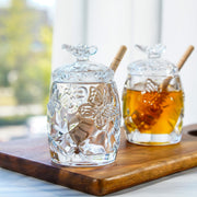 Kanpura Crystal Honey Jar with Dipper, 4.5 oz, Butterfly
