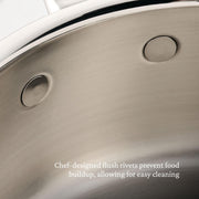 ProBond Luxe 5-Quart Polished Professional Clad Stainless Steel Dutch Oven with Lid by Hestan – Medium, 5 quarts, Stainless Steel, Silver, Model 31828