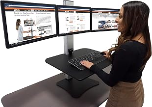 Victor High Rise Electric Sit-Stand Standing Desk Converter, Black