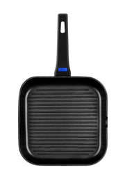 Solid+ Cast Aluminium Non-Stick Ribbed Griddle Pan by Monix – 28 cm, 3.14 liters, Aluminum, Black, Model M350030