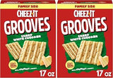 Cheez-It Grooves Crunchy Cheese Crackers,Snack Crackers,Lunch Snacks,Family Size,Sharp White Cheddar,17oz Box (1 Box),(Pack of 2)