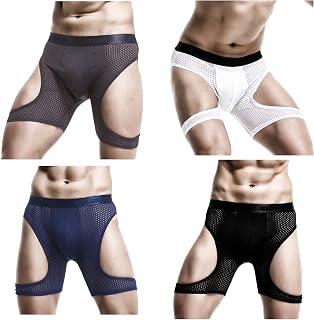 BaronHong Performance Plus Size Mesh Mens Sexy Boxer Briefs Sports Athletic Underwear