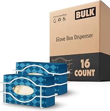 Stock Your Home White Metal Single Glove Dispenser 16 Pack Tissue Box Shelf and Wall Mount Holder for Kitchen Closet Lab Exam Office