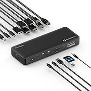 Kensington SD5910T DisplayLink Docking Station Thunderbolt 4, Quad 4K for MacBook Pro/Air M1/M2/M3/M4 with Pro and Max Chipsets, 100W PD, HDMI/DP/TB4, SD/Micro SD Card Slots (K35233NA), Black