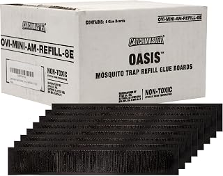 Catchmaster Oasis Ovi-Mini Mosquito Trap Refill 8-Pack, Home Outdoor Mosquito Control, Backyard Insect Killer, Replacement Glue Boards Bug Catcher, Pool, Patio, Shed & Garden Pest Control